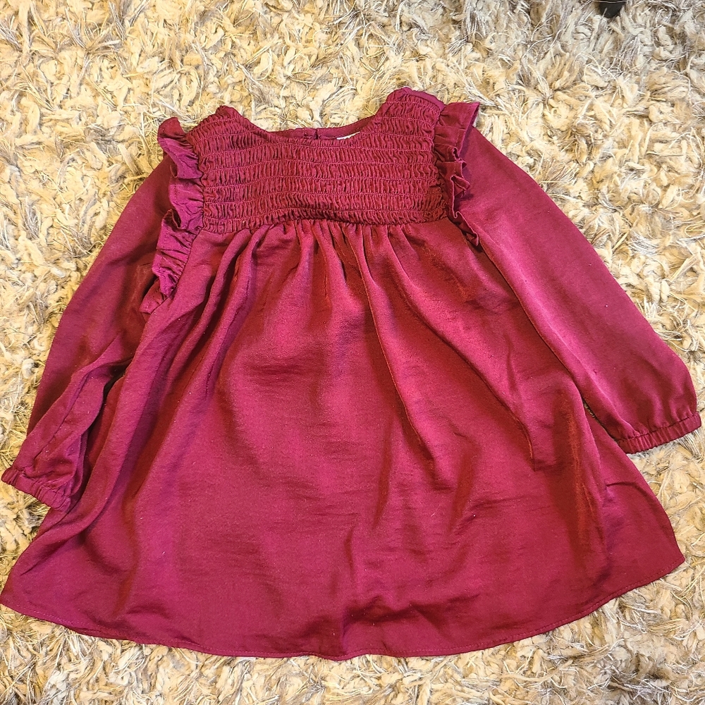 Girls Old Navy Silky Maroon Top 12-18 MO